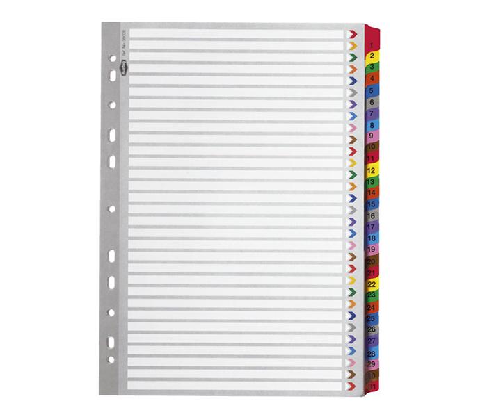 Panda D131GPVC 1 to 31 PVC Grey Index Divider - Zoom Image