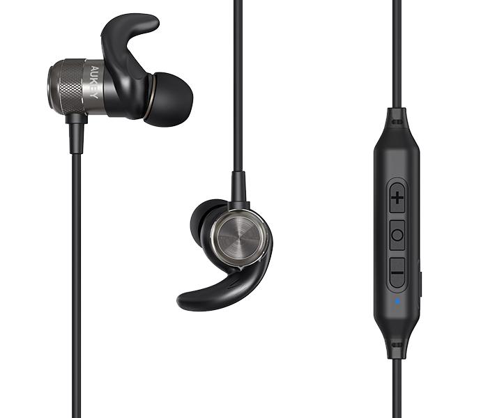 Aukey EP-E1 Magnetic Wireless Bluetooth Ear Buds with Mic - Black - Zoom Image 5