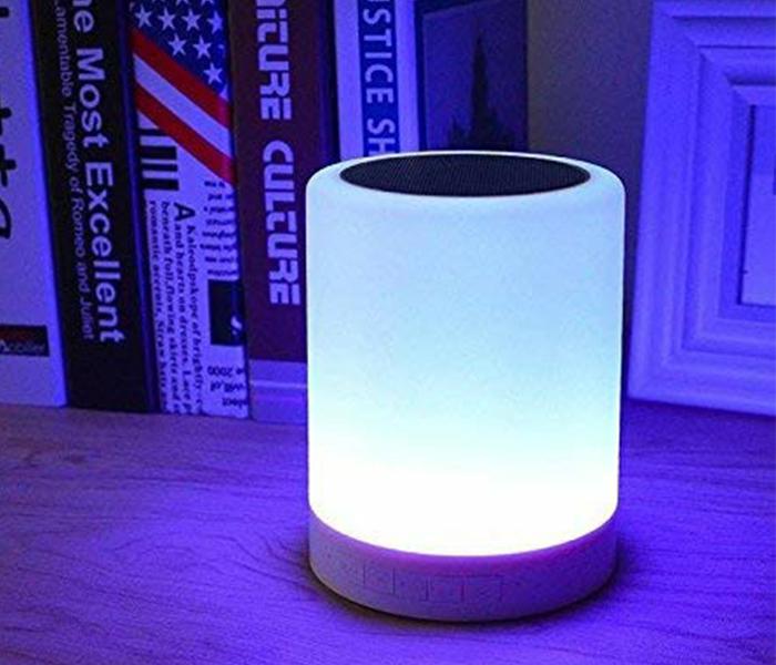 Bluetooth LED Touch Lamp Portable Speaker - White - Zoom Image 1