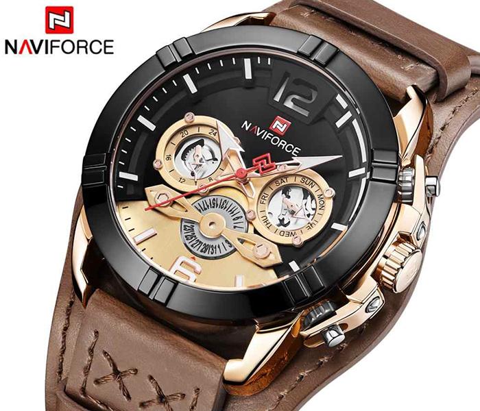 Naviforce NF9162 Luxury Brand Waterproof Sport Watch for Men - Brown - Zoom Image 4