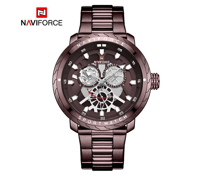 Naviforce NF9152 Stainless Steel Fashion Wrist Watch for Men - Brown - Zoom Image 4