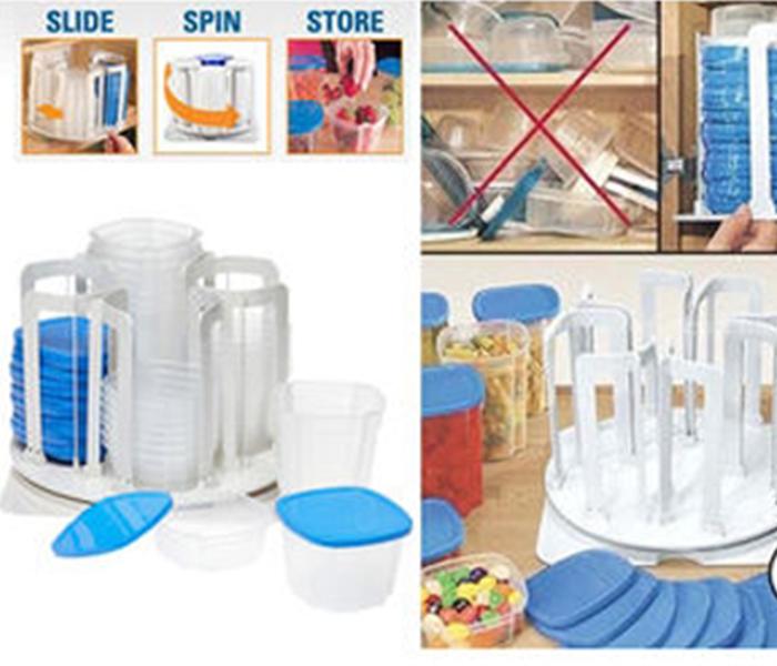 49 Pieces Spin N Store Food Storage Set - Blue - Zoom Image 1