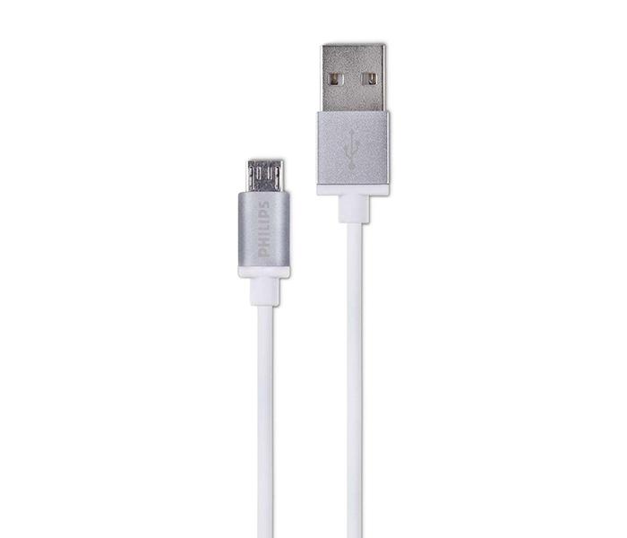 Philips DLC2518M Sync and Charge USB to Micro USB Cable - White, 1.2 Meter - Zoom Image 1