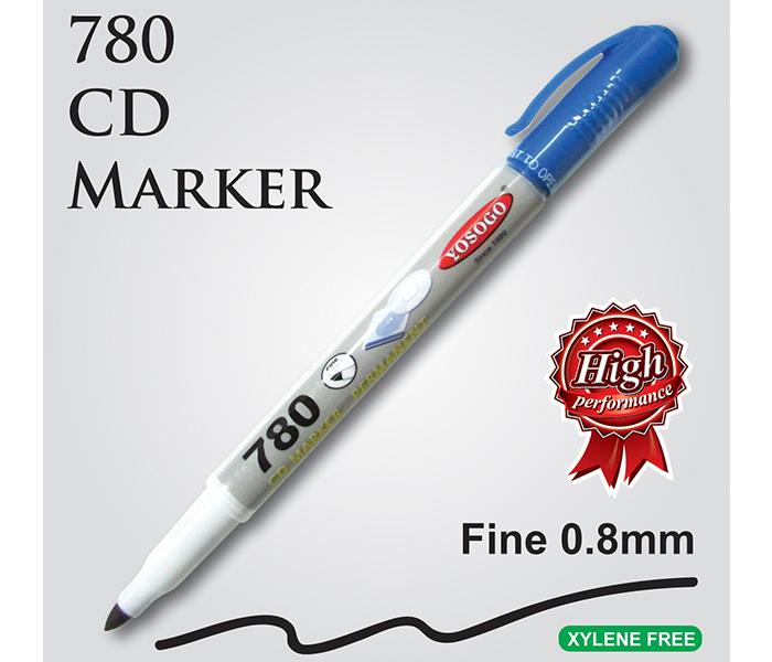 Yosogo CD780BK 0.8mm 780 Permanent CD Marker - 10 Pieces, Black - Zoom Image 3