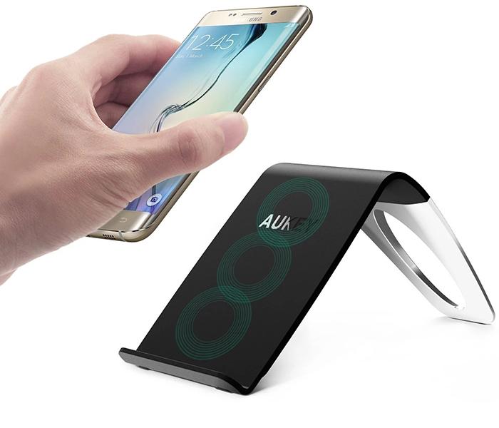 Aukey LC-C1 Qi Wireless Charging Stand with Three Coils - Black - Zoom Image 4