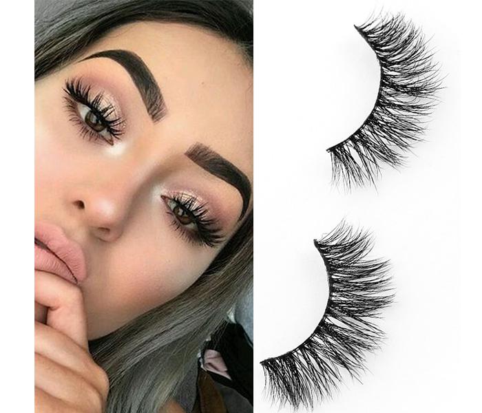 Fluffy Natural Handmade 3D Artificial Eyelashes - 1 Pair, Black - Zoom Image 2