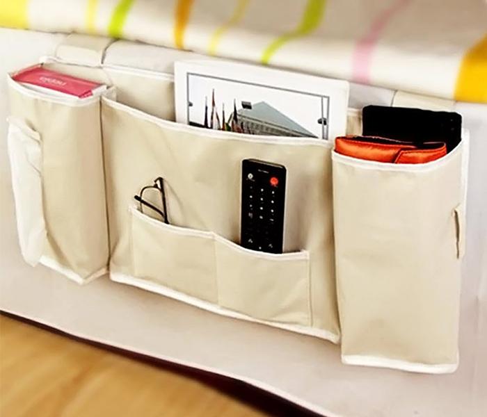 As Seen on TV 5 Pocket Bedside Caddy Hanging Storage Organizer Bag - Brown - Zoom Image 4