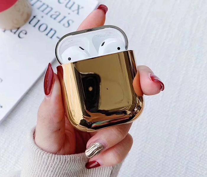 Plastic Mirror Finish Airpod Case - Gold - Zoom Image 3