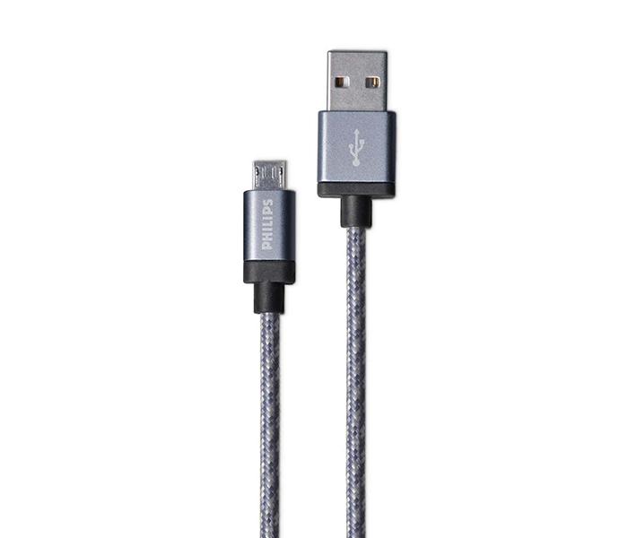 Philips DLC2518N Sync and Charge USB to Micro USB Cable - Silver, 1.2 Meter - Zoom Image 1