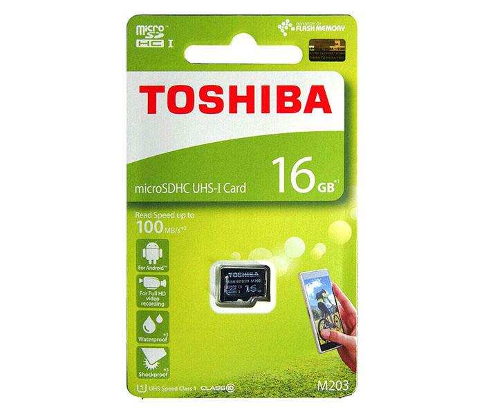 Toshiba THN-M203K0160E4 16GB Class 10 100MBs MicroSD Card without Adaptor, Black - Zoom Image 2