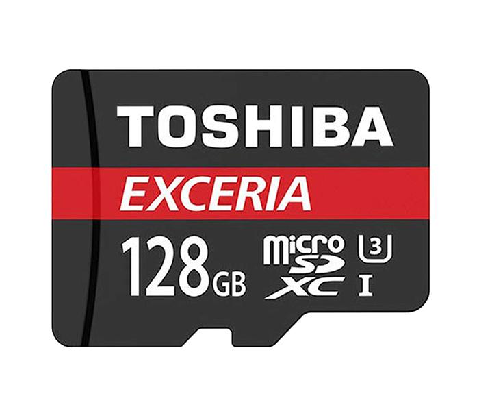 Toshiba M302 Exceria 128GB Class 10 90MBs MicroSD Card with Adaptor, Red - Zoom Image 1