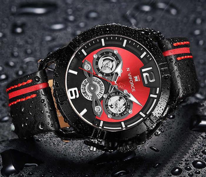 Naviforce NF9168 Luxury Quartz Sport Watch for Men - Red - Zoom Image 5