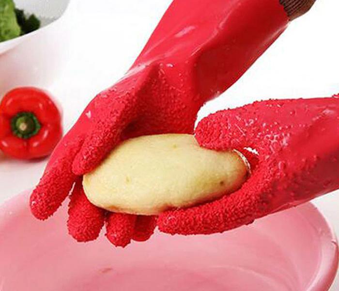 One Pair Waterproof Potato Scrubbing Gloves Assorted - Zoom Image 1