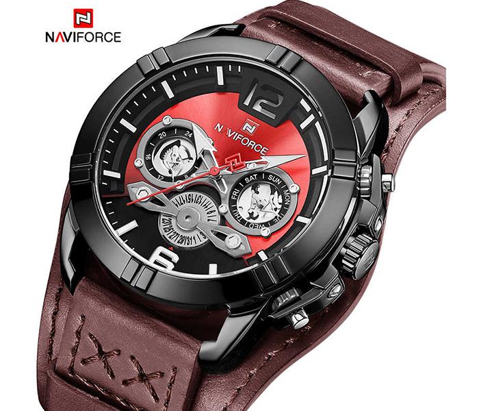 Naviforce NF9162 Luxury Brand Waterproof Sport Watch for Men - Red - Zoom Image 1