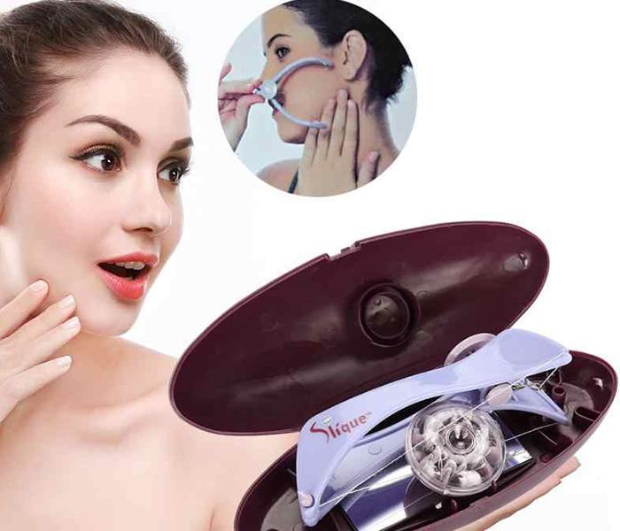 Sildne Face & Body Hair Threading Epilator with 10 Cotton Lines - Purple - Zoom Image 1