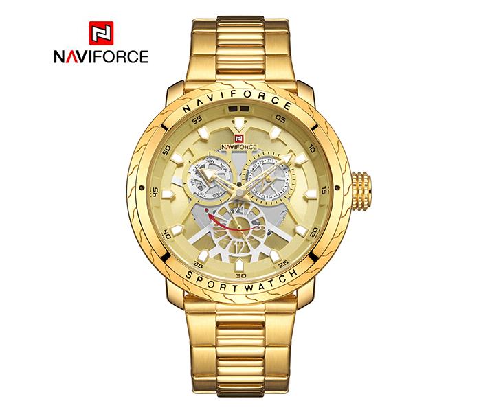 Naviforce NF9158 Stainless Steel Fashion Wrist Watch for Men - Gold - Zoom Image 5