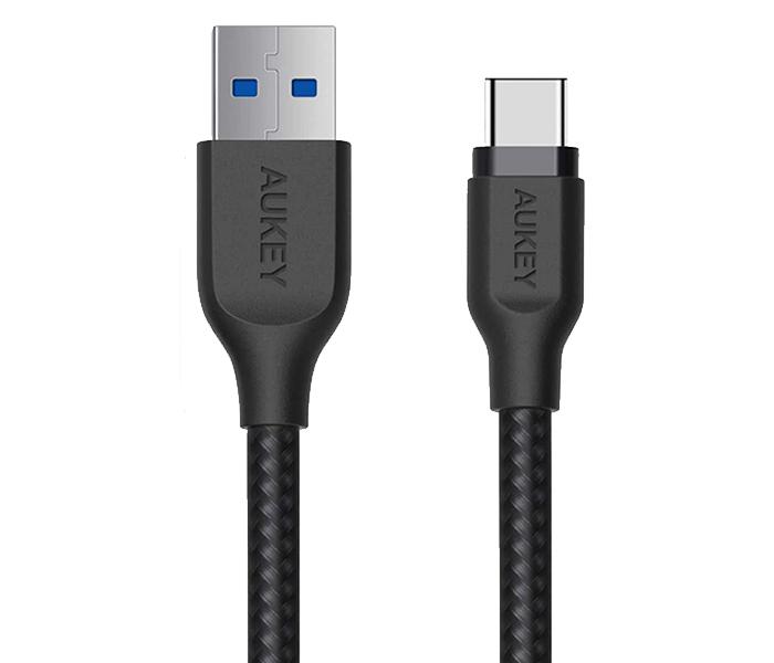 Aukey CB-AC2 2m Nylon Braided USB 3.1 to C Cable - Black - Zoom Image 1