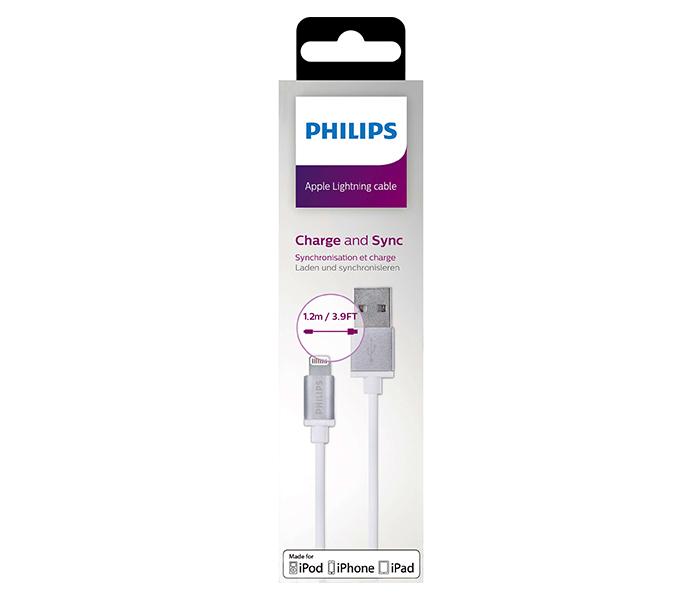 Philips DLC2508M iPhone Sync and Charge Lightning to USB cable - White, 1.2 Meter - Zoom Image 2