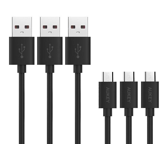 AUKEY CB-D10 20AWG Qualcomm Quick Charge 2.0 & 3.0 Micro USB Cable - 3 Pieces, Black - Zoom Image 3