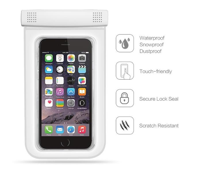 Trands TR-PB375 Universal Waterproof Case for Smartphones - White - Zoom Image