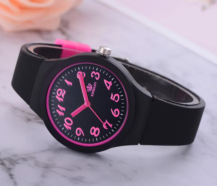 RINNADY - Jelly Silicone Women's Wrist Analog Watch - Black - Zoom Image 2