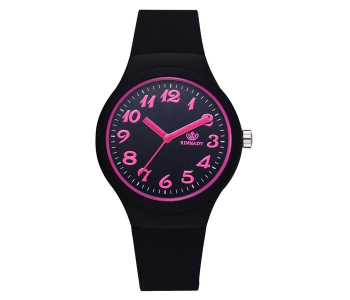 RINNADY - Jelly Silicone Women's Wrist Analog Watch - Black - Zoom Image 3