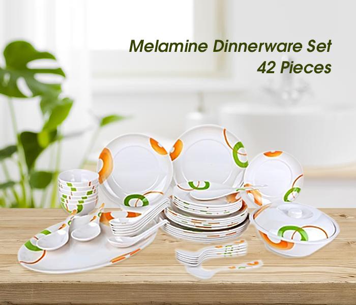 Epsilon EN4237 Melamine Dinnerware Set - White, 42 Pieces - Zoom Image 2