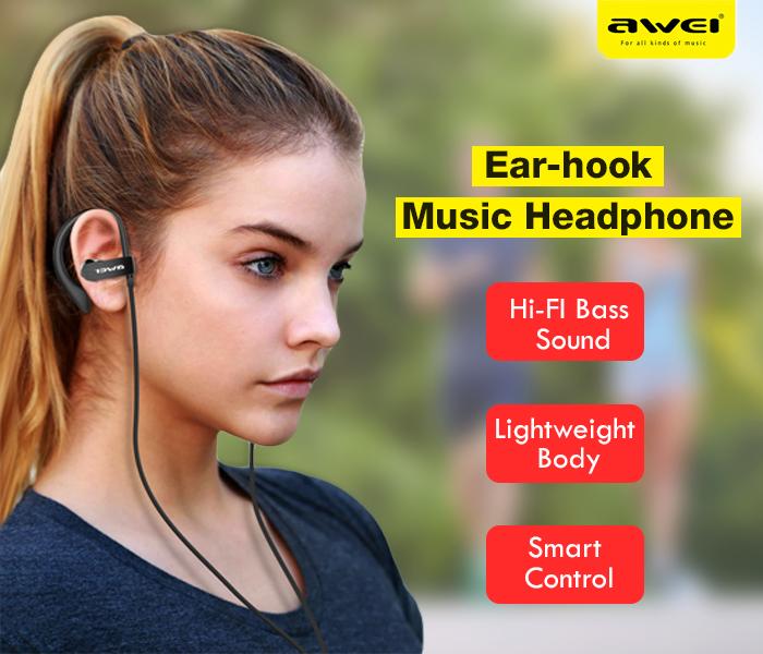 Awei ES160I Sports Ear Phone Black - Zoom Image 1