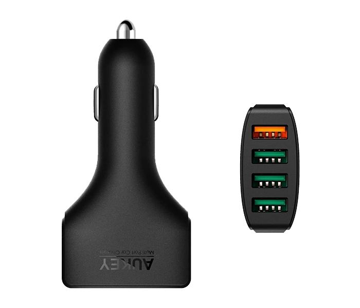 AUKEY CC-T9 Power Ai 4-Ports USB Car Charger with Qualcomm Quick Charge 3.0 - Black - Zoom Image 1