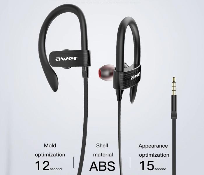 Awei ES160I Sports Ear Phone Black - Zoom Image 3