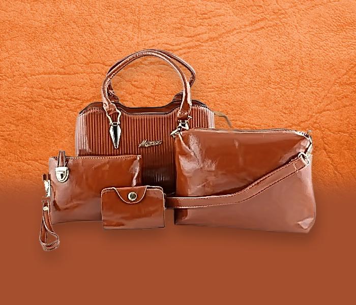 MYNES Leather Satchel Set 4 Bags - ACE-17-BROWN - Zoom Image 1