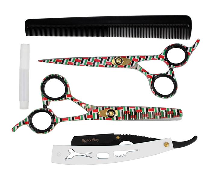 Tips & Toes TT-0732 Combo UAE National Day Professional Hairdresser Scissors Set - Zoom Image 1