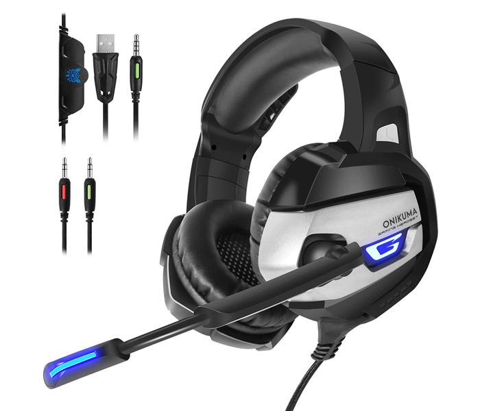 Onikuma K5 Gaming Headset For Xbox One, PS4 and PC - Grey - Zoom Image 4