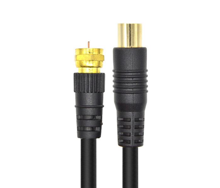 Trands TR-CA914 Coaxial TV Cable Male to RF Male Plug - Black, 2 Meter - Zoom Image 1