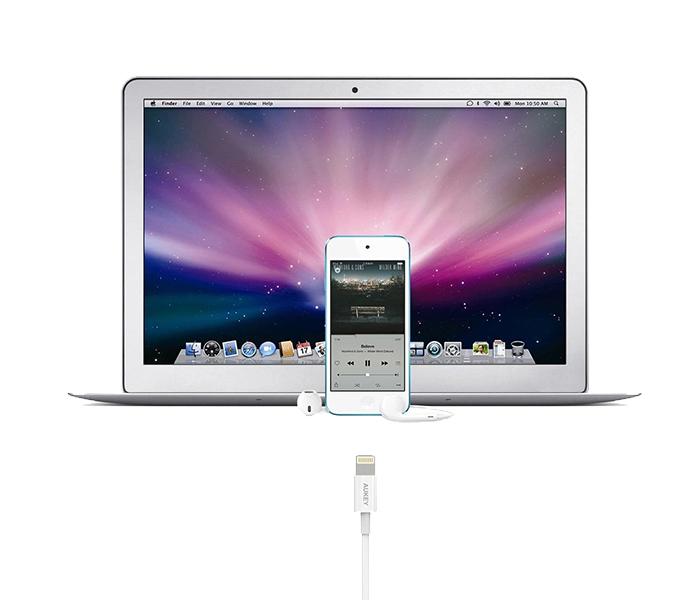 AUKEY CB-D8 20cm MFI Apple Lightning Cable - White - Zoom Image 2