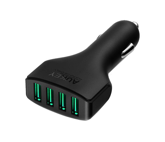 AUKEY CC-01 48W 4-USB Port Ai Power Adaptive Car Charger - Black - Zoom Image 3