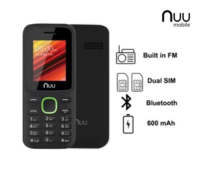 Nuu F2 32MB RAM 64MB Storage Mobile Phone without Camera - Black & Green - Zoom Image