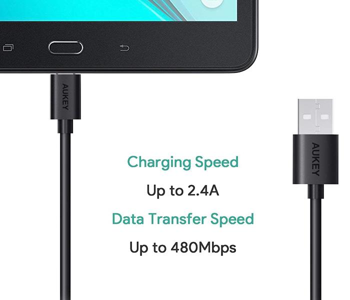 AUKEY CB-D10 20AWG Qualcomm Quick Charge 2.0 & 3.0 Micro USB Cable - 3 Pieces, Black - Zoom Image 1