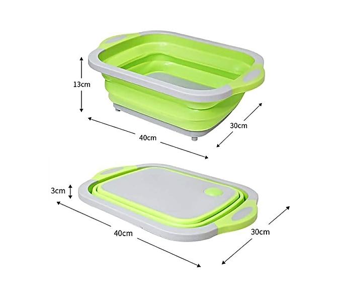 Multi-function Sink Cutting Board with Dish Tub Foldable Dish Tub - Portable Washing Basin, Drain Food Tray 3 In 1 Food Grade - Zoom Image 1