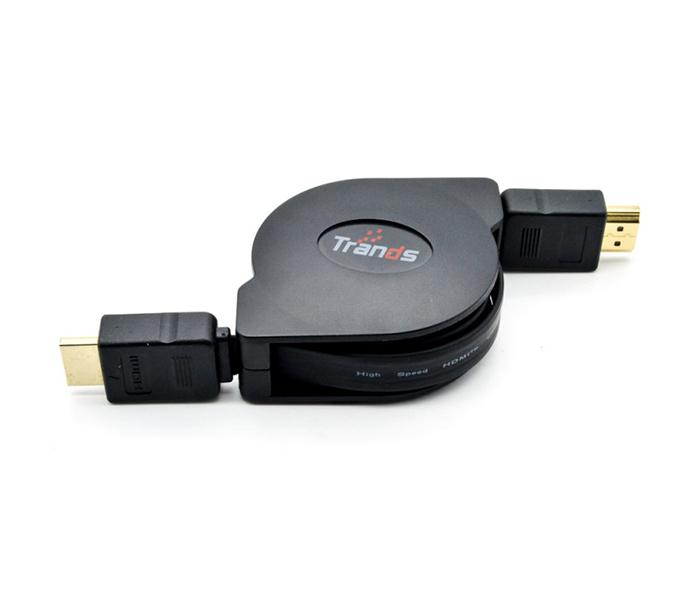 Trands TR-CA888 1 Meter Retractable HDMI 2.0 V HDMI to HDMI Cable - Black - Zoom Image 1