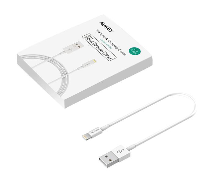 AUKEY CB-D8 20cm MFI Apple Lightning Cable - White - Zoom Image 1