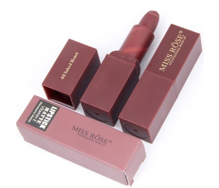 Miss Rose 7301-035M48 Matte Finish Velvet Waterproof Lipstick 40 Inked Heart - Zoom Image 2