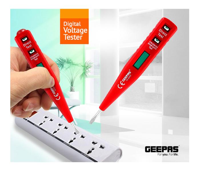 Geepas GT7638 Digital Voltage Tester Black, Red - Zoom Image 1