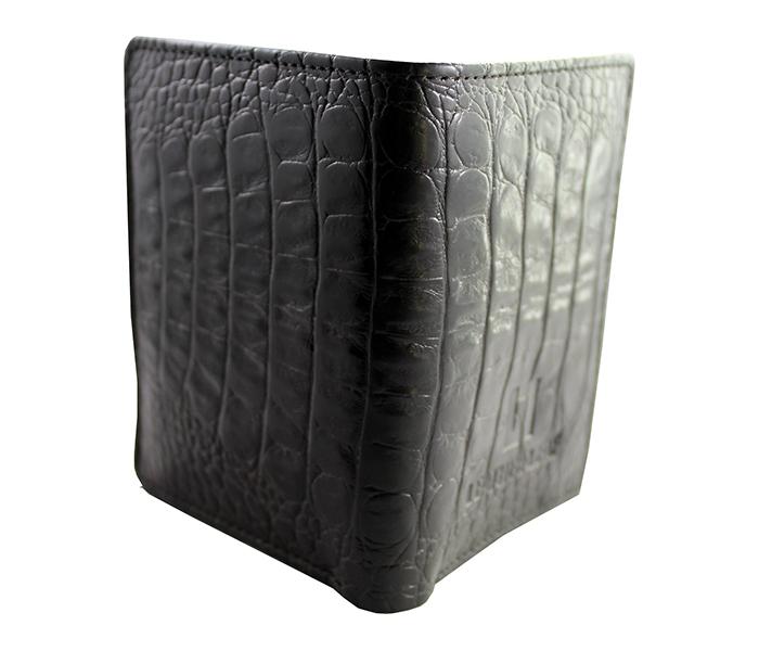 Leather Leaf LL-102 Crocodile Textured Genuine Leather Wallet for Men - Black - Zoom Image 2