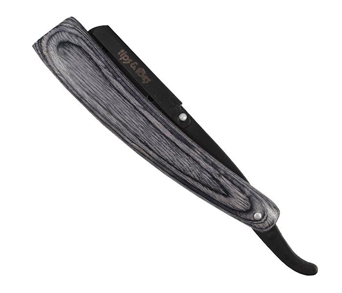 Tips & Toes TT-0743 Professional Straight Razor with Wooden Handle - Brown & Silver - Zoom Image 1