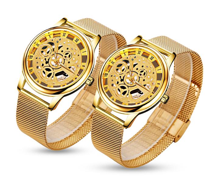 FLLi 18k Gold Plated Machinery Design Watch Bundle 2pc - Gold - Zoom Image 2