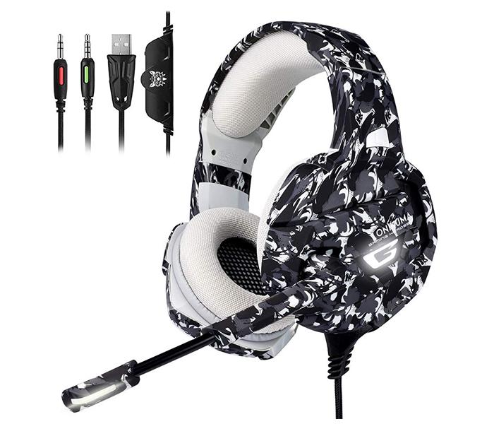 Onikuma K5 Gaming Headphone with Mic, Xbox one, Noise Canceling Earpads - ARMY BLACK - Zoom Image 2