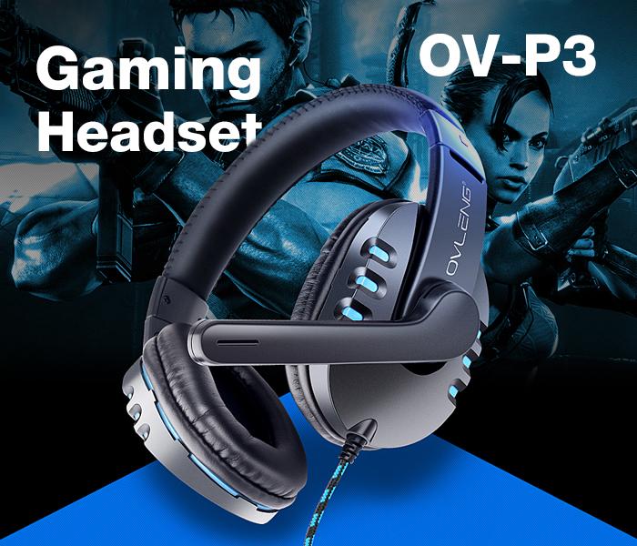 OVLENG OV P3 SUPER BASS USB HEADPHONE - BLUE - Zoom Image 1