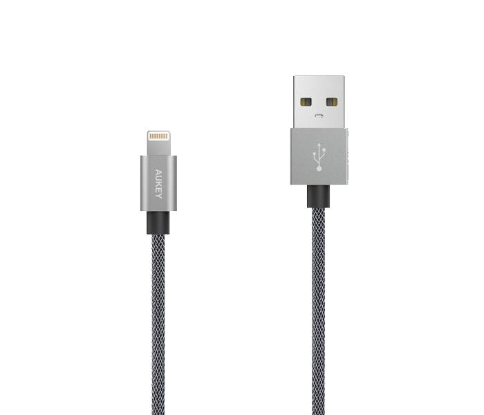 AUKEY CB-D24 1m Nylon Braided Exomesh Lightning Cable - Grey - Zoom Image 3