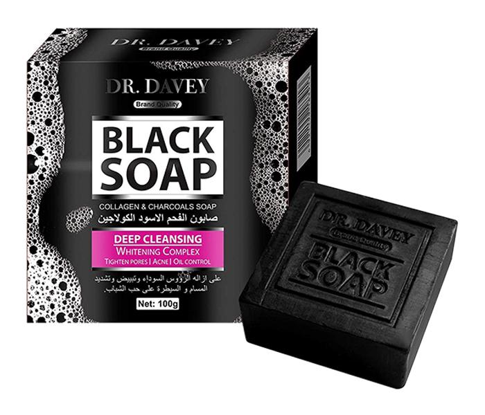 Dr Davey Collagen & Charcoals Black Soap for Deep Cleansing - 100g - Zoom Image